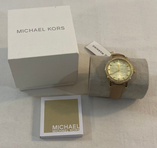 Orologio da polso donna Michael Kors MK2986 cinturino pelle marrone marrone marrone marrone nuovo con etichette