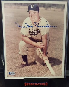 Duke Snider Signed 8x10 Photo Brooklyn Dodgers HOF BAS Beckett COA - Picture 1 of 3