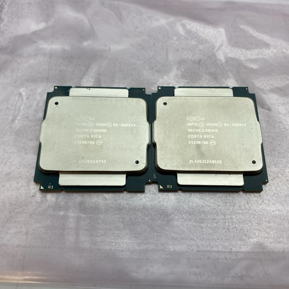 Matched Pair 2x Intel Xeon E5-2683 v3 2.0GHz 14-Core Processor CPU LGA2011 SR1XH - Image 1 of 2