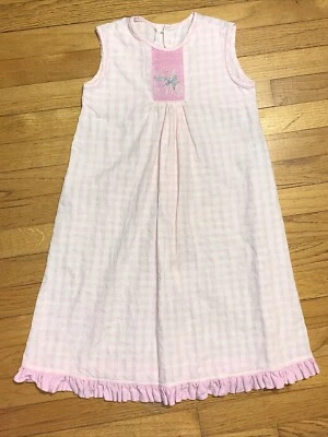 Vestido rosa Beaux et Belles Smocked “A” tamanho 6 - Imagem 1 de 4
