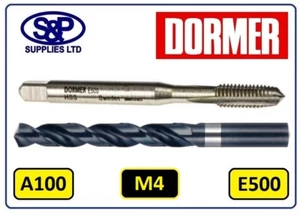4MM GAUBEN GEWINDEBOHRER & BOHRER SET M4 METRISCH GROB E500 & 3,3MM A100 HSS BOHRER - Bild 1 von 3