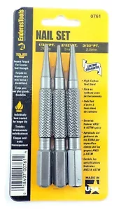 Enderes Tool 3pc Nail Set MADE IN USA High Carbon Steel 1/32, 2/32, 3/32" PT Cut - Picture 1 of 1