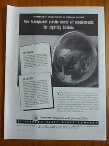 8/1946 PUB PITTSBURGH PLATE GLASS BOEING B-29 SIGHTING BLISTER ORIGINAL AD - Imagen 1 de 1