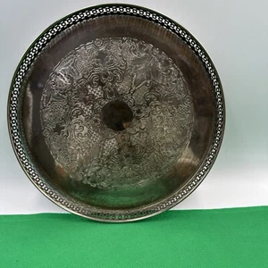Vintage Round Silver Plated On Copper Display Tray English Arthur Price 8” - Picture 1 of 7
