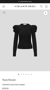 $725 Violante Nessi Yayoy Wool Knit Puff Sleeve Sweater (100% Authentic & New) - Picture 1 of 14