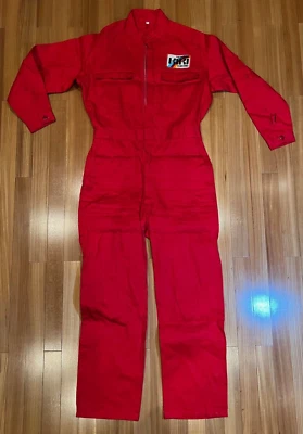 Vintage Motorcycle Kiki 83 AM Stereo Japan Mechanic Coveralls Tsunagi Red M - Image 1 of 4