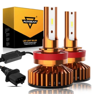 AUXBEAM H11 LED Headlights Kit Low Beam Bulbs Super Bright 6000K White 10000LM - Picture 1 of 12