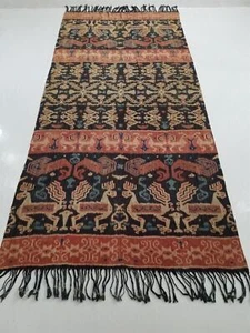 Vintage Traditional Indonesian Handwoven Sumba Ikat Shawl/Wall Hanging 264x120cm - Picture 1 of 12
