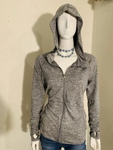 Serene Tangerine Gray Full Zip Long Sleeve Activewear Jacket Small Thumbholes - Picture 1 of 23