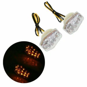 2Pcs Flush Mount LED Turn Signal Indicator Amber Light For Suzuki GSXR SV - Picture 1 of 10