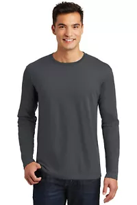 New District DT105 Perfect Weight Tee Long Sleeve T-Shirt S-2XL Charcoal Gray - Picture 1 of 9