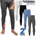 2 Pack Mens Thermal Trousers Warm Long Johns Baselayer Bottoms Underwear Pants