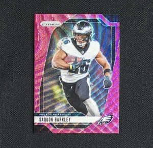 2024 Panini Prizm - Saquon Barkley Pink Wave Prizm - Philadelphia Eagles RB #232 - Picture 1 of 8