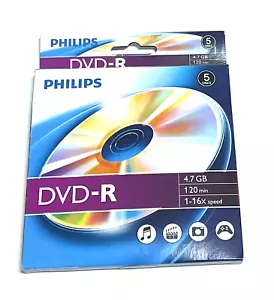 250 PHILIPS Blank 16X DVD-R DVDR Branded Logo 4.7GB Media Disc - Picture 1 of 4