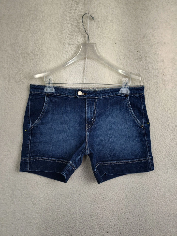 Pantalón corto Levis 545 para mujer 10 azul mezcla de algodón tiro medio calce regular frente plano denim Foto 1 de 4