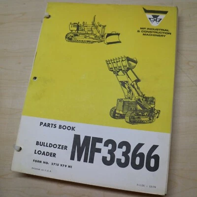 MF MASSEY FERGUSON MF3366 Crawler Track Loader Tractor Parts Manual book 1974 - Image 1 of 4