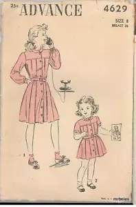 Abito vintage da cucito avanzato 4629 per bambina taglia 8 - Foto 1 di 1