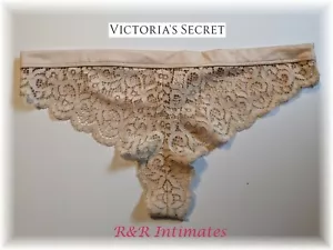 Victoria's Secret BBV Crochet Lace Thong, 390363, Champagne, Large - Picture 1 of 3