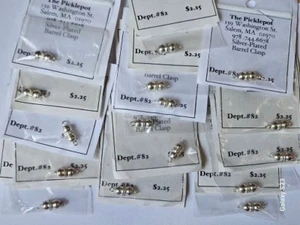 Barrel Clasps, silver plated, lot of 15 - Picture 1 of 8