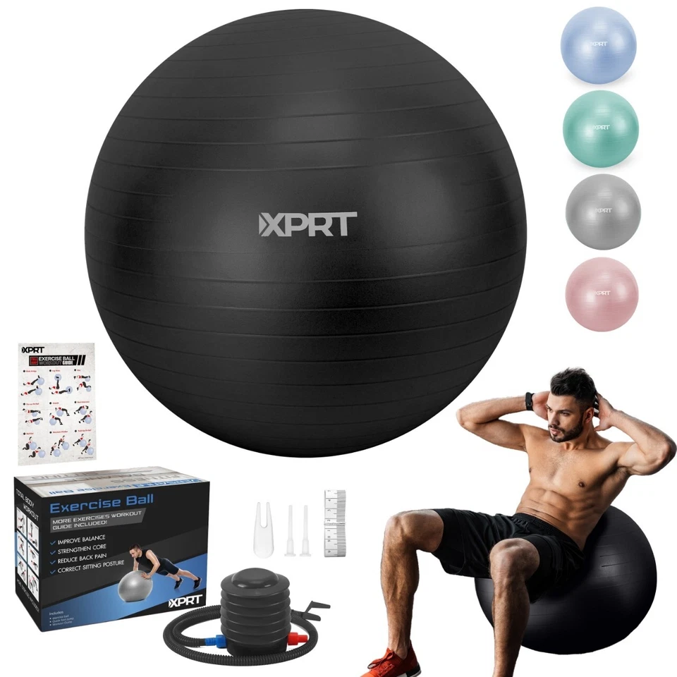 XPRT Fitness Exercise Ball Stability Yoga Ball Home Gym Office Chair Quick Pump - Image 1 of 1