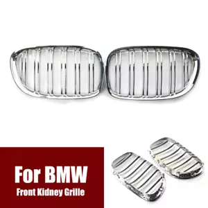 Rejilla renal delantera cromada plateada ABS para automóvil para BMW Serie 7 F01 F02 740i 2009-15 - Imagen 1 de 6