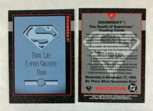 CHEAP PROMO CARD: DC COMICS DOOMSDAY DEATH OF SUPERMAN Skybox 1992 #0 - Picture 1 of 2