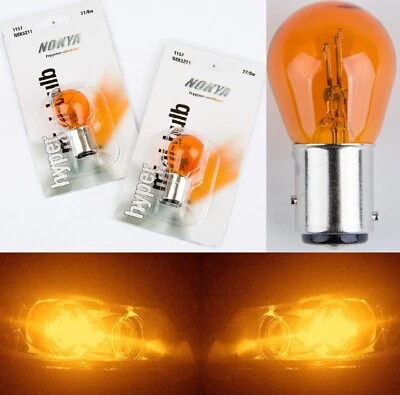 Nokya 1157 Nok5211 27/8W Amber Two Bulbs Rear Turn Signal Light Replacement EO - Image 1 of 4