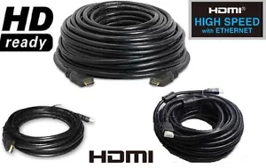 HDMI Cable 6ft 10ft 15 25ft 30ft 50ft 75ft 100ft HDTV Computer CCTV Monitor lot - Picture 1 of 15