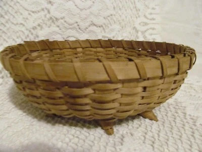 VINTAGE NATIVE AMERICAN MICMAC SPLINT ASH/ SWEET  GRASS PENOBSCOT PORQUINNE ! - Image 1 of 4