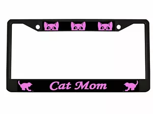 Cat Mom Cat Lover Car License Plate Frame Auto Tag Holder - Foto 1 di 4