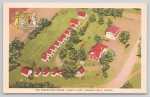 Luftaufnahme der Rendezvous Cabins Lundys Lane Niagarafälle Kanada Postkarte - Bild 1 von 2