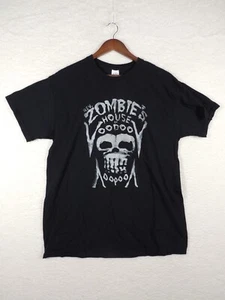 Rev. ZOMBIES House of Voodoo T-Shirt Large Black Skull Plain Back Knit Top - Picture 1 of 7