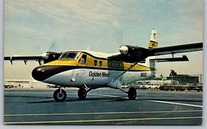 DeHavilland 18 Passenger DHC & Twin Otter Golden West Airlines CA Postcard J9 - Picture 1 of 2