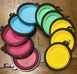 Plato plegable de viaje cuenco de agua pequeño comida para perros y gatos taza expandible 350 ml paquete de 2 - Imagen 1 de 16