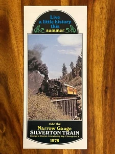 Narrow Gauge Silverton Train Travel Brochure Durango Colorado 1978 Schedule Fare - Picture 1 of 4