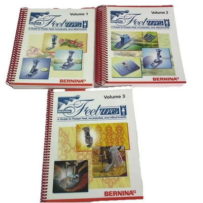 Bernina Feetures Volumes 1, 2, 3 Guides to Pressure Feet Accessories Attachments - Image 1 of 4