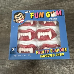 RARE Vintage Unopened Box Glenn Candies Wax Fun Gum Fangs Fruity Flavors - USA - Picture 1 of 13