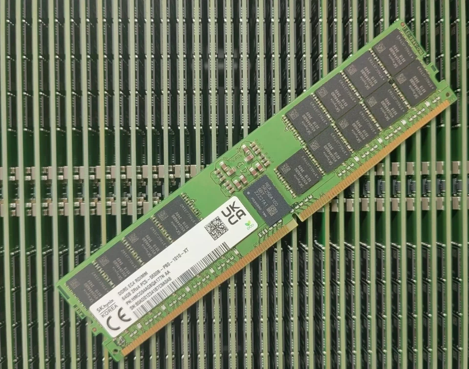 SK Hynix 64GB DDR5 5600MHz Server RDIMM RAM 2Rx4 PC5-5600B HMCG94AGBQA177N 179N - Image 1 of 1