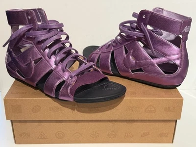 ¡NUEVO EN CAJA! 6.5 37.5 Nike Gladiateur Mid Sandalias Gladiador Con Cordones Lila Rosa Púrpura Foto 1 de 4