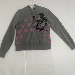 Walt Disney World Disneyland Mickey Mouse Gris Cremallera Sudadera Grande.Capucha - Imagen 1 de 9