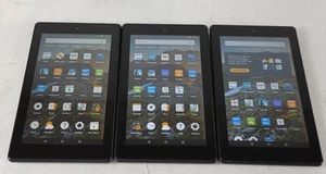 Lot of 3 Amazon SR043KL Fire 7 (7th Gen) 8 GB Fire OS Black WiFi Only Tablets - Picture 1 of 6