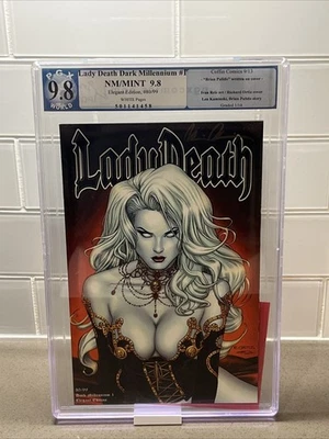PGX 9.8 Lady Death Dark Millennium #1 Elegant Edition Signed + COA Ltd #80/99 - Image 1 of 4