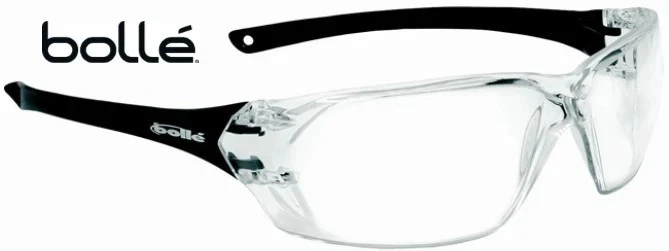 Bolle 40057 Prism Safety Glasses With Black Frame and Clear Anti-fog Lens
