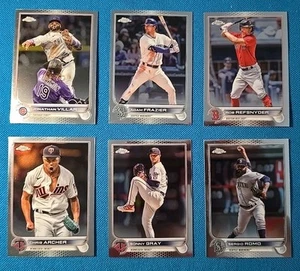 MLB 2022 Topps Chrome 6 Card Base Lot Refsnyder Frazier Villar Romo Gray Archer - Bild 1 von 5