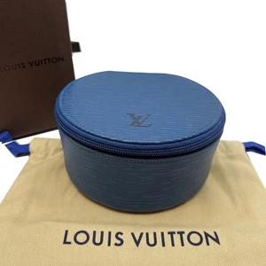 Auténtico bolso de cosméticos LOUIS VUITTON Epi Ecrin Bijou M48205 cuero azul #36636843 - Imagen 1 de 12
