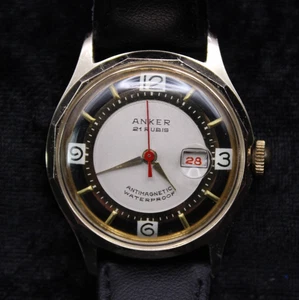Vintage Herren Armbanduhr Mechanisch Anker 21 Steine Wasserdicht Datumsanzeige - Bild 1 von 13