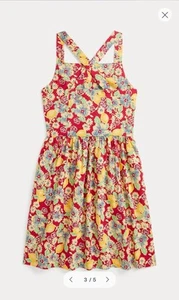 Polo Ralph Lauren Girls Lemon-Floral Slub Cotton Dress Size 6x - Picture 1 of 7