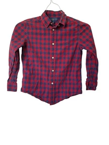 Polo Ralph Lauren Kids Youth Plaid Red Blue Long Sleeve Button-Up Shirt Size 6 - Picture 1 of 4