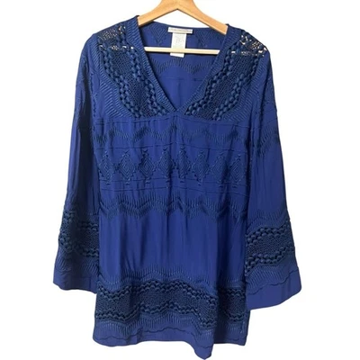 La Blanca 女式游泳遮瑕束腰外衣 XS 码刺绣钩针海滩沿海 — 第 1/4 张图片