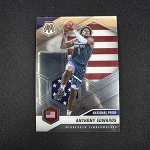 Panini Mosaic Anthony Edwards #252 2020-21 National Pride Insert Rookie RC casi nuevo - Imagen 1 de 2